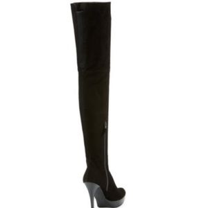 Stuart Weitzman thigh high black suede heel boots